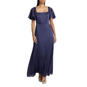 Sachin & Babi NWT Aurora Gown Flutter Sleeves in Blue Size 8 MSRP‎ $325